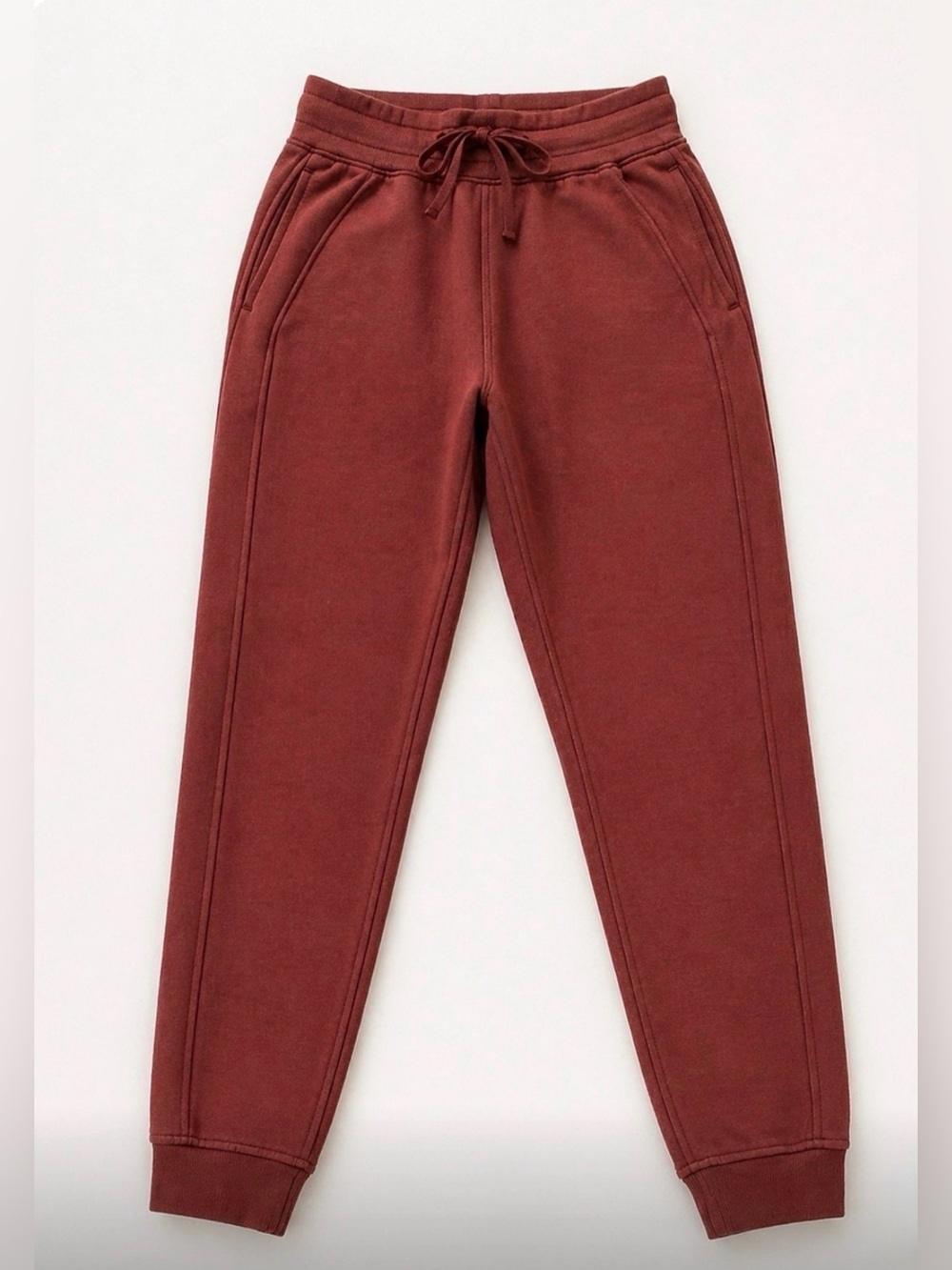 LULULEMON SCUBA HIGH-RISE Joggers Burgundy Fleece Cozy ATHLEISURE **SIZE 2**